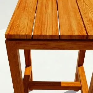 Detalle del asiento en tablillas de madera teca de la Butaca Bar Normandía