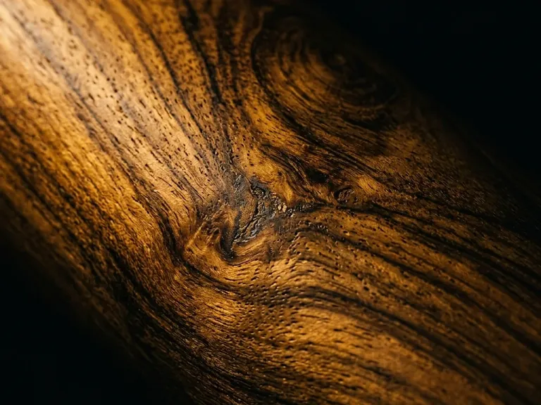 Detalle de la veta de la madera teca con la que se fabrican los paneles vistos de las cubiertas fijas