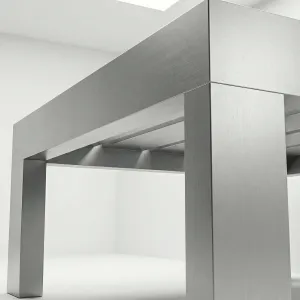 Detalle del tablero en aluminio de la Mesa Auxiliar Montecarlo Solo Aluminio