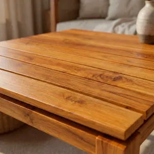 Detalle del ensamble de la Mesa Cuadrada Alpes