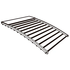 Esquema de instalación de pérgola PergoDom apoyada entre dos muros, sin postes