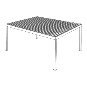 Esquema de instalación de pérgola PergoLam de lamas tipo gazebo, sobre cuatro postes en las esquinas