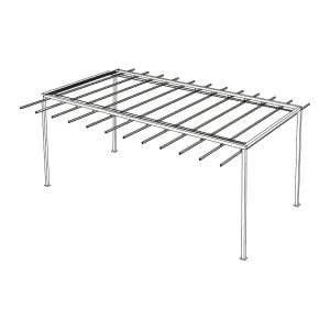 Esquema de instalación de pérgola Pergolite tipo gazebo, sobre cuatro postes
