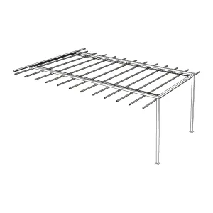 Esquema de instalación de pérgola Pergolite soportada sobre postes
