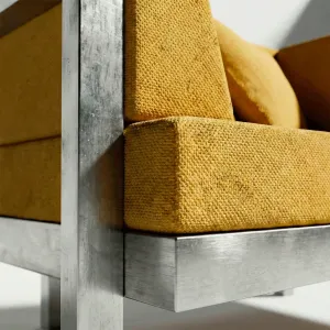 Detalle del cojín de la Poltrona Montecarlo en aluminio