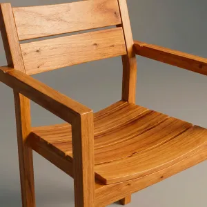 Detalle del ensamble en madera teca del brazo y el respaldo de la Silla Bretaña con Brazo