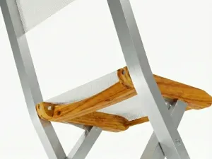 Detalle del respaldo en malla técnica de la Silla Plegable Kioto Malla Aluteca