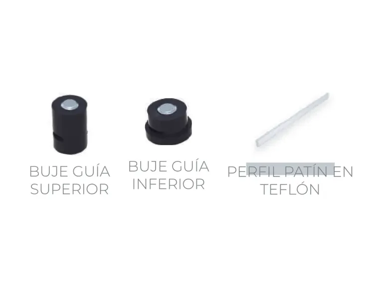 Carriles de polímero y patín de teflón del sistema FlexiGlass