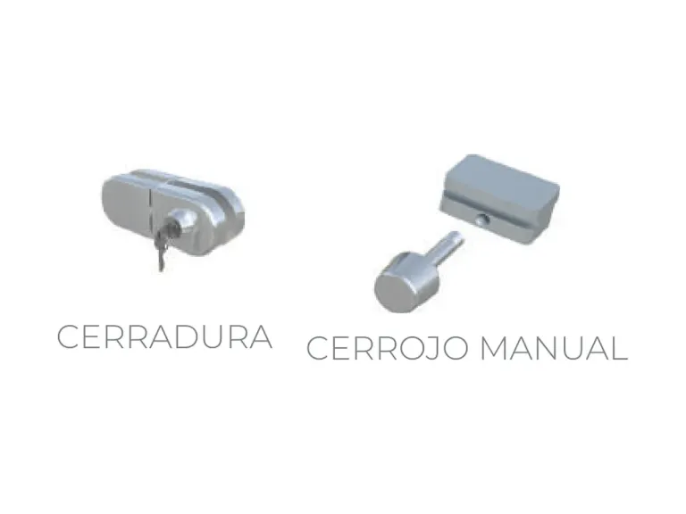 Cerradura con llave y cerrojo manual del sistema FlexiGlass