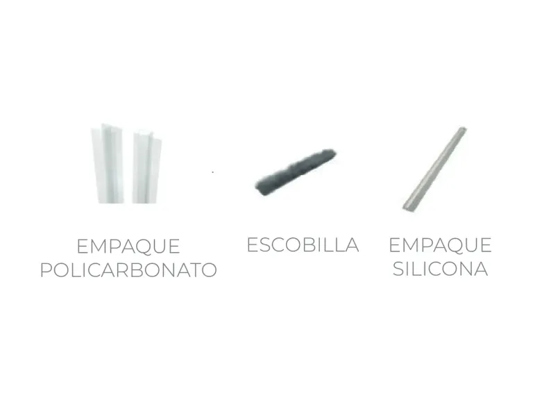 Empaques y escobilla de sellado perimetral del sistema FlexiGlass