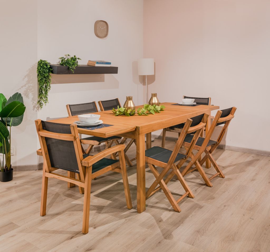 Tienda MA Mesa Extensible OsakaSilla TokioSilla Kioto Teca — Celebra amor y amistad: transforma tus espacios exteriores en un lugar de reuniones increíbles