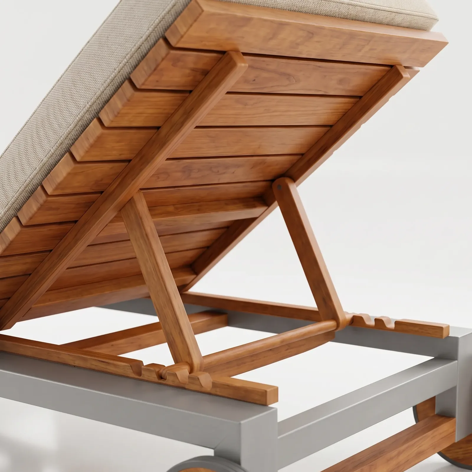 Asoleadora Normandía Aluteca, Colección Francia: detalle de materiales y ensambles