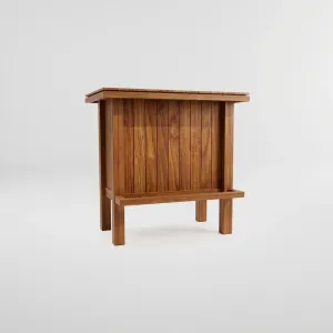 Bar Montecarlo en madera teca, Colección Francia: vista completa desde otro ángulo
