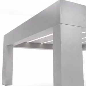 Mesa Auxiliar Montecarlo Solo Aluminio, Colección Francia: detalle del acabado