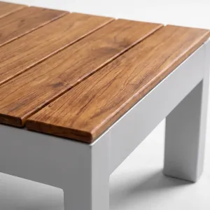 Mesa Auxiliar Montecarlo Aluteca, Colección Francia: detalle del acabado