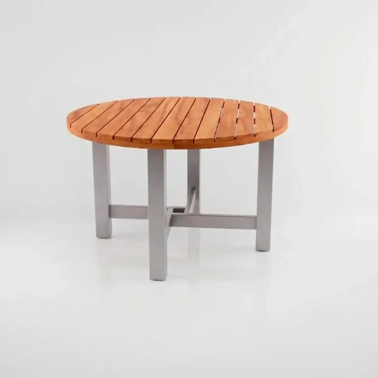 Mesa Circular Alpes Aluteca, Colección Francia: vista completa en estudio