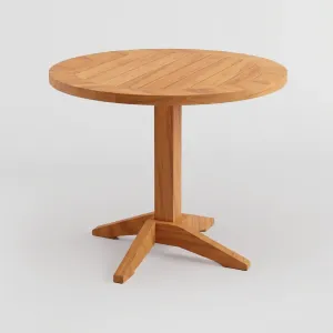 Mesa Putumayo con tapa circular de teca, Colección Amazonas: vista en estudio