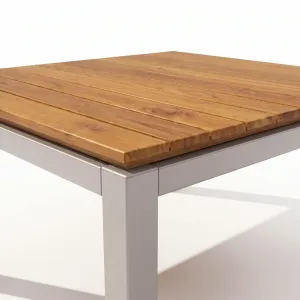 Mesa Cuadrada Alpes Aluteca, Colección Francia: detalle del acabado