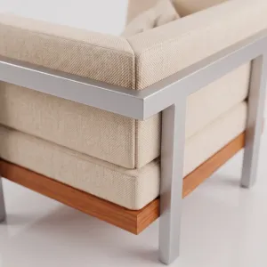 Poltrona Montecarlo Aluteca, Colección Francia: detalle del acabado