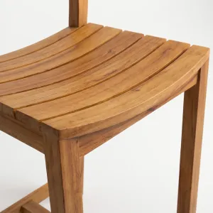 Silla Bar Bretaña Teca, Colección Francia: detalle del acabado