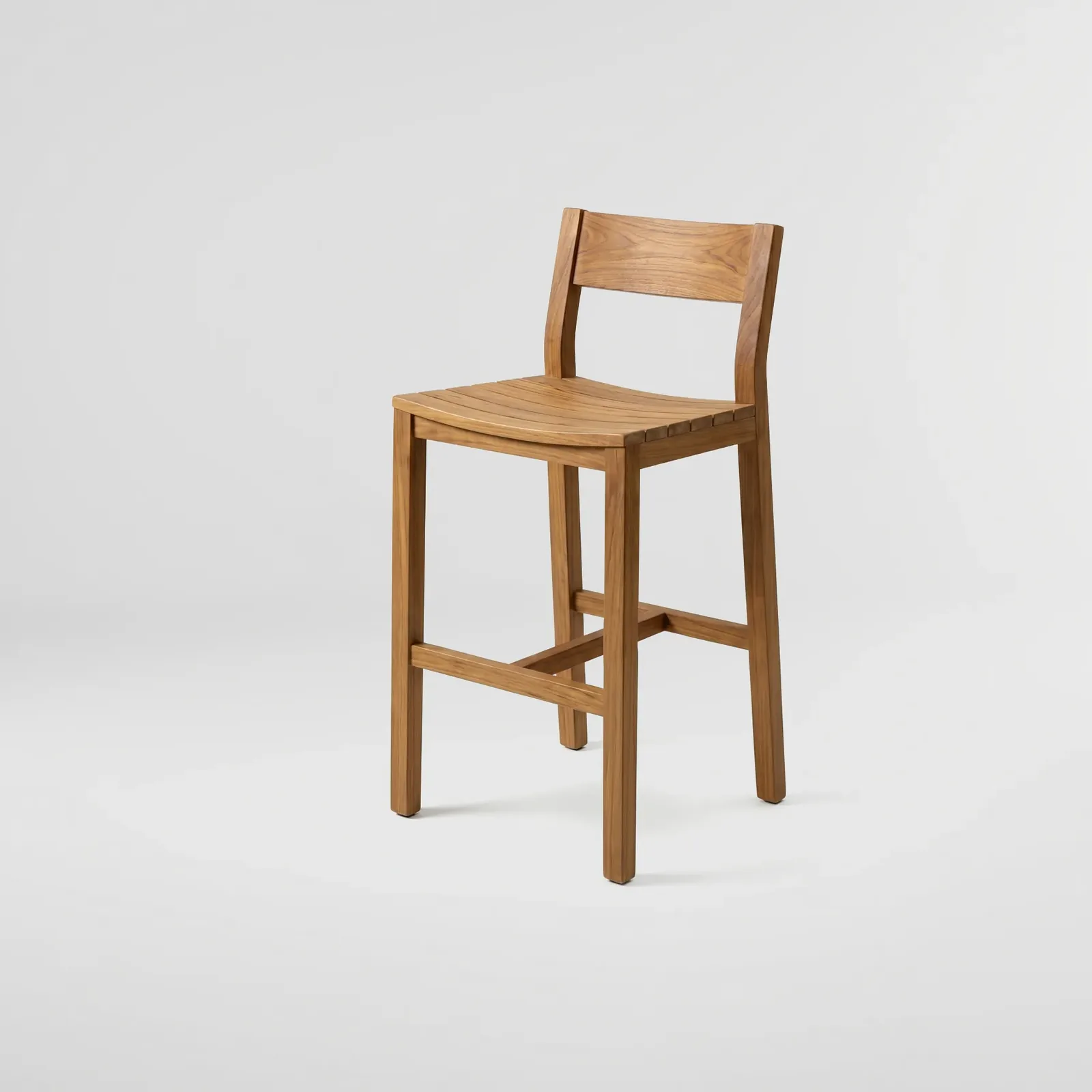 Silla Bar Bretaña Teca, Colección Francia: vista completa en estudio