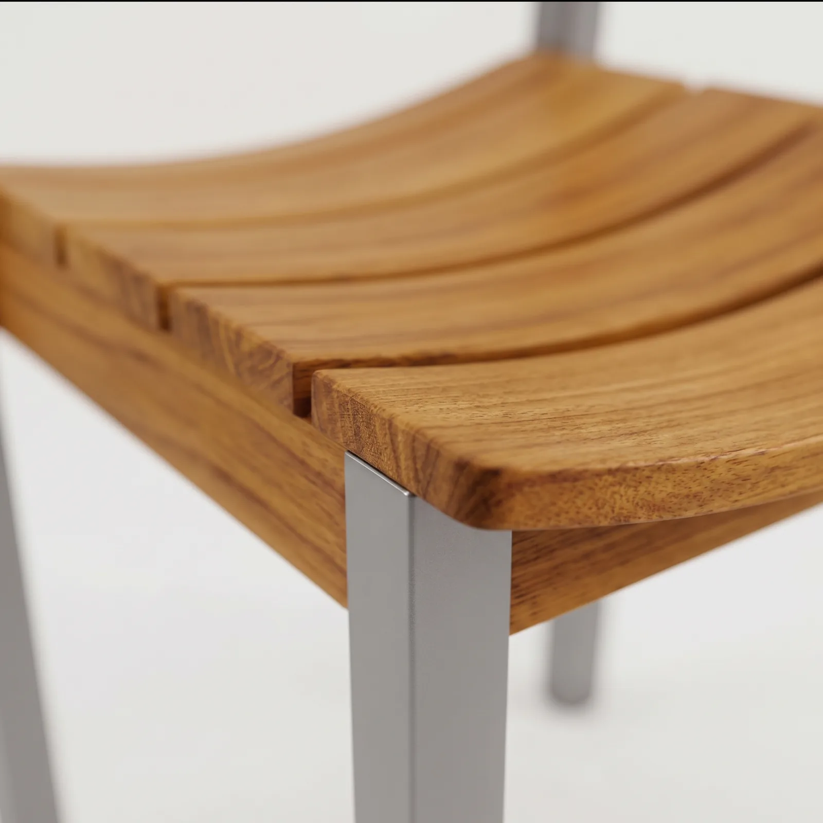 Silla Bretaña Aluteca sin Brazo, Colección Francia: detalle de materiales y ensambles