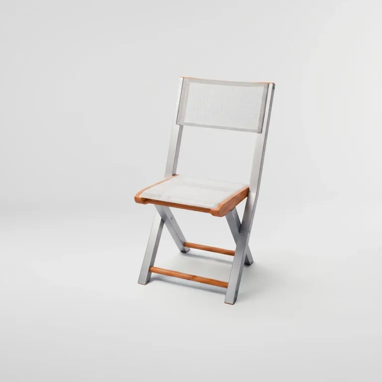 Silla Plegable Kioto Malla Aluteca, Colección Japón: vista completa en estudio