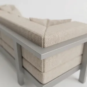 Sofá Montecarlo Aluminio, Colección Francia: detalle del acabado