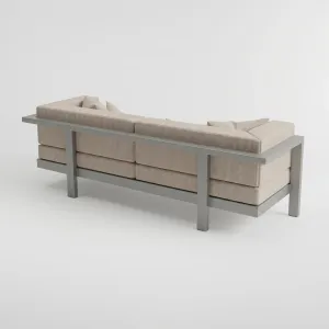 Sofá Montecarlo Aluminio, Colección Francia: vista completa desde otro ángulo