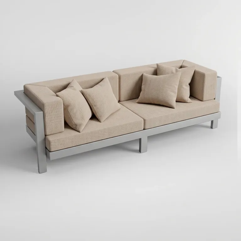 Sofá Montecarlo Aluminio, Colección Francia: vista completa en estudio