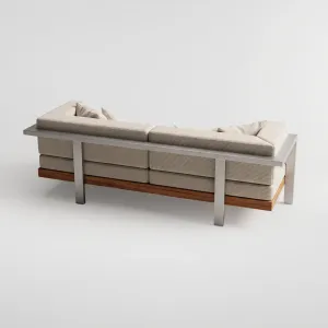 Sofá Montecarlo Aluteca, Colección Francia: vista completa desde otro ángulo