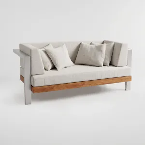 Sofá Montecarlo de dos puestos en Aluteca, Colección Francia: vista en estudio