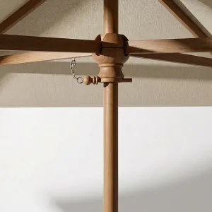 Sombrilla Alpes Cuadrada Teca, Colección Francia: detalle del acabado